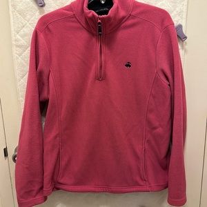 Pink brooks brothers quarter zip sweater